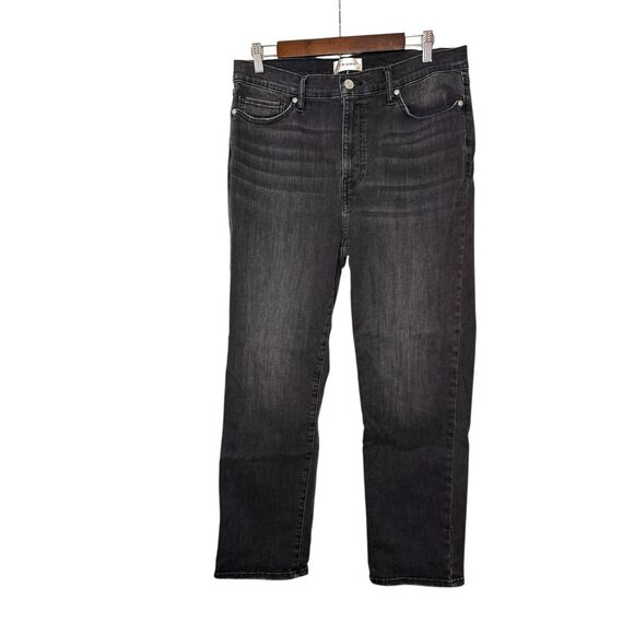 Frame Denim Denim - FRAME Le Slim Palazzo Jeans in Broken Black Size 31